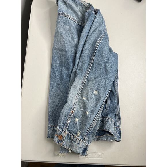 Lucky Jean Jacket Tomboy Trucker Distressed Blue Denim Women’s Size XL - Picture 11 of 11